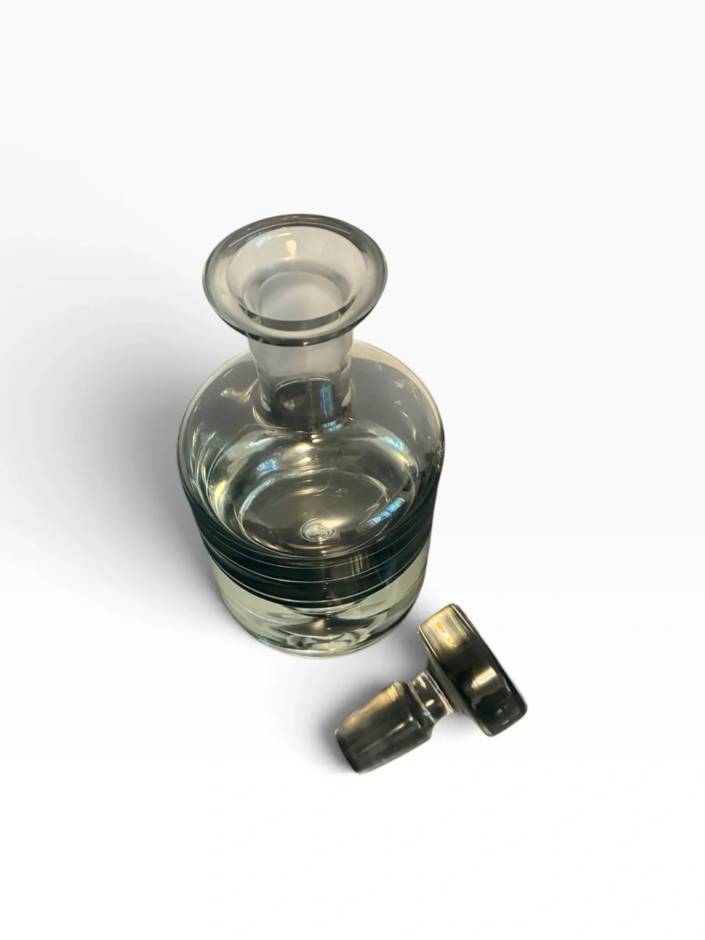 Vintage Krosno Glass Decanter Mid Century Vintage Bubble Base